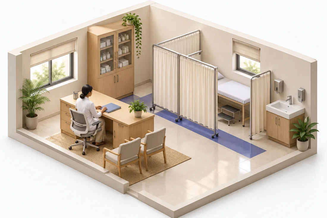 Health & infirmary: conceptual school-work illustration